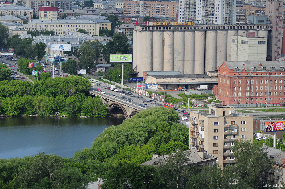 Макаровский мост с высоты екатеринбург