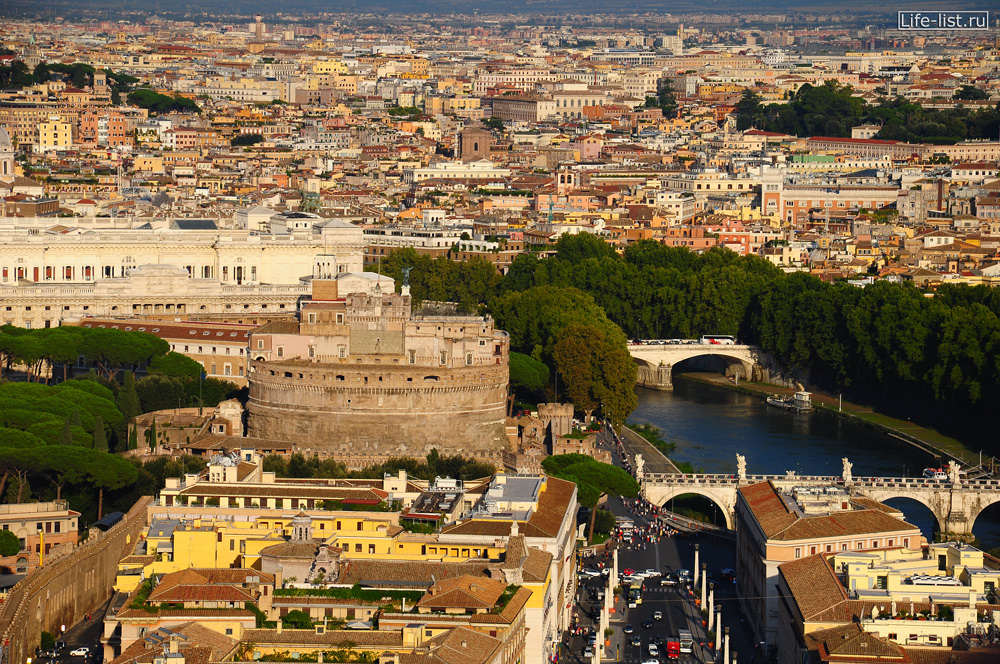 Rome Вид на Рим с высоты Крепость Замок святого Ангела красивое фото