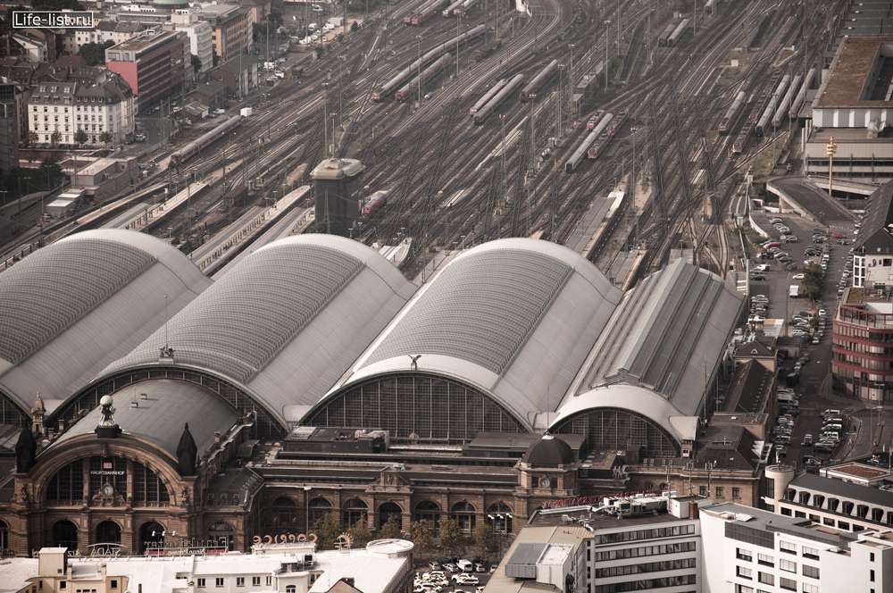 Железнодорожный вокзал фото Франкфурт-на-Майне вид с высоты