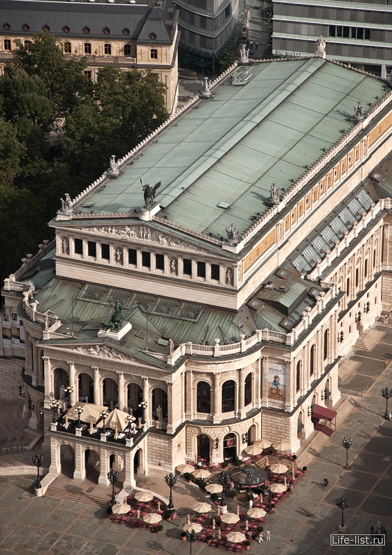Оперный театр в Франкфурте на майне вид с высоты