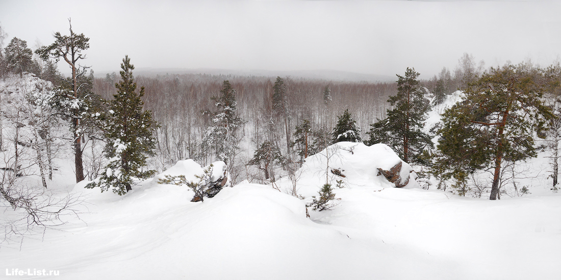 вид с горы Балабан Дегтярск зимой