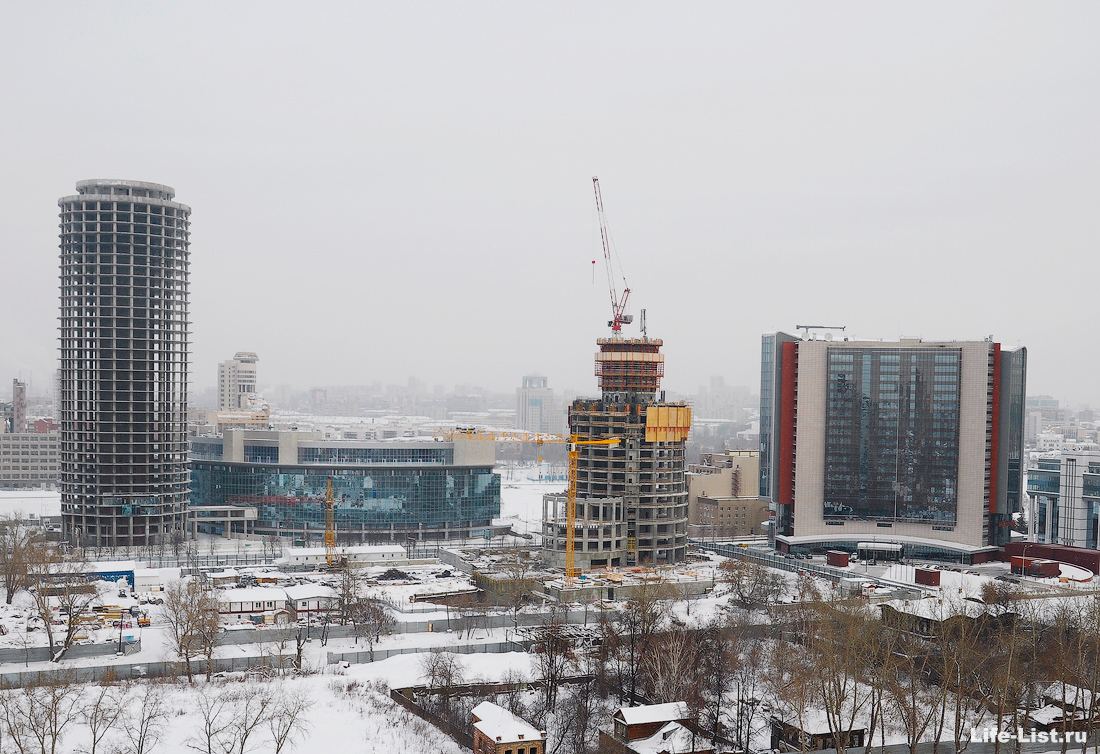 декабрь 2012 этапы строительства башни Исеть в Екатеринбурге фото Виталий Караван