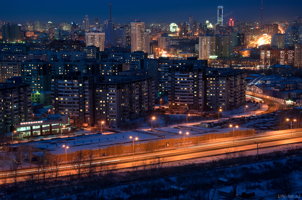 Вечерний Екатеринбург с высоты