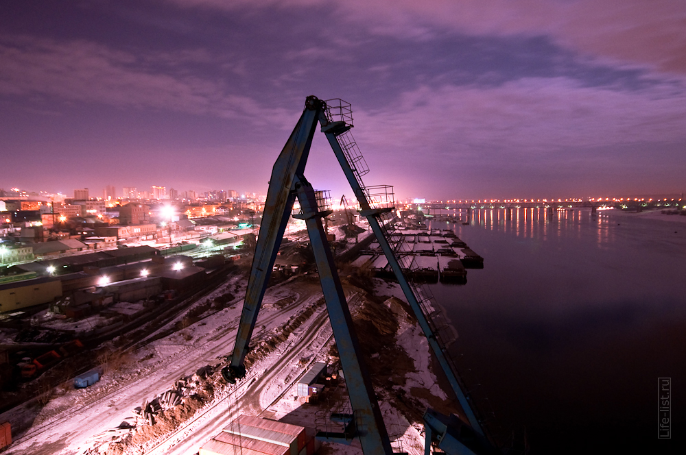 речной порт ночное фото Новосибирск