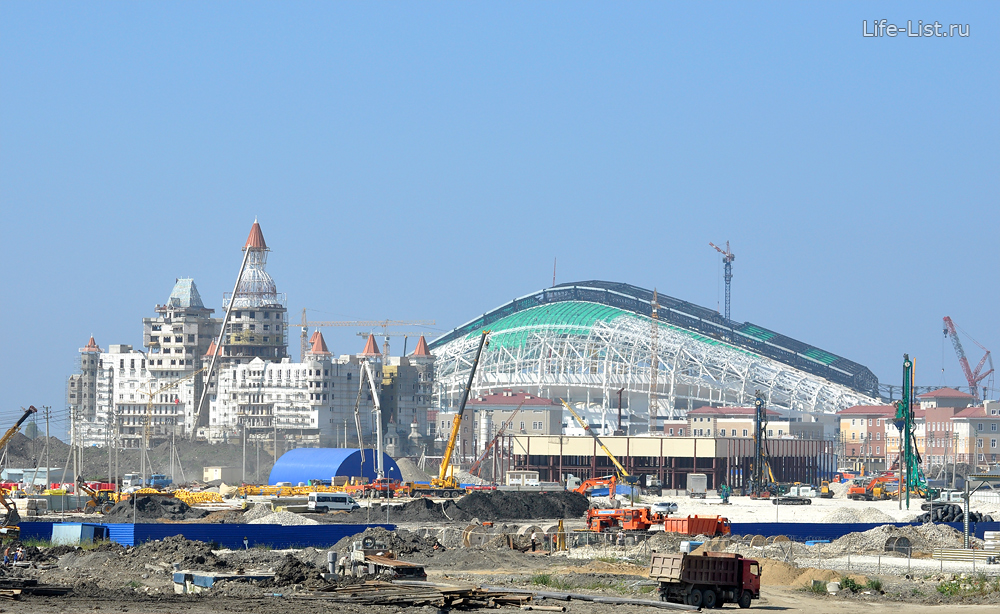 сочи адлер олимпийская стройка олимпийский парк стадион Фишт строительство