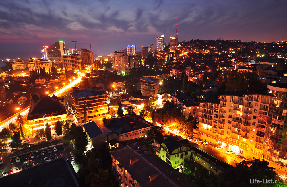 вечерний сочи с высоты фото Виталий Караван центральный сочи
