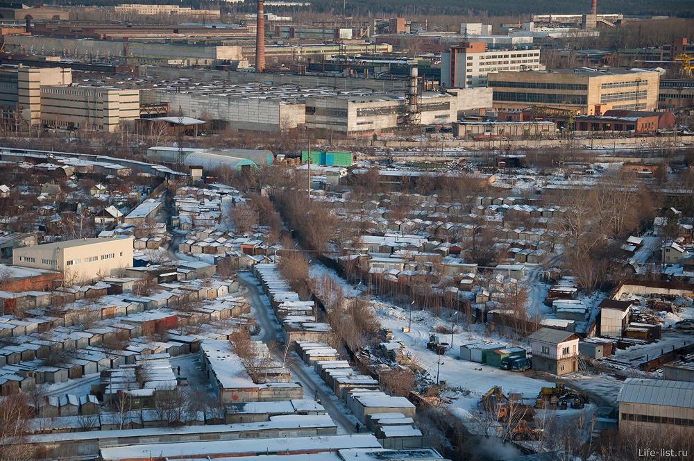 Екатеринбург с высоты гаражи